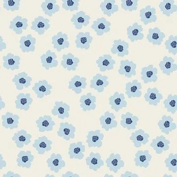 Floral seamless pattern. Cute minimalistic calico ornament. Stock Illustration