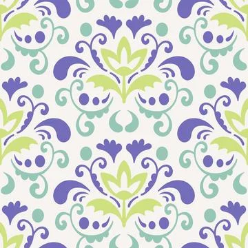 Floral seamless pattern. Damask print background Stock Illustration
