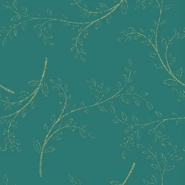 Floral seamless pattern with decorative branches. Vector illustration. Stock Illustration