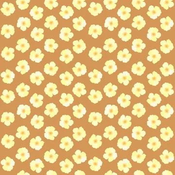 Floral seamless pattern with delicate yellow  blossoms on a brown background Illustrazione stock