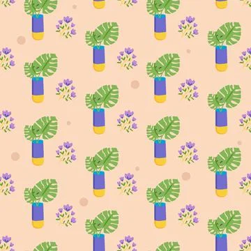 Floral seamless pattern design background Stock Illustration