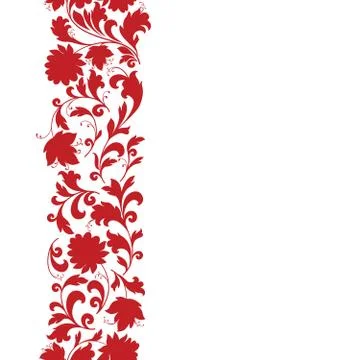 Floral seamless pattern design element. Flower border ornament. Stock Illustration