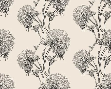 Floral seamless pattern design for fabric or wallpaper print. Flower vector t 스톡 일러스트