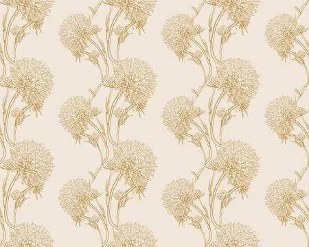 Floral seamless pattern design for fabric or wallpaper print. Flower vector t Stock Illustration