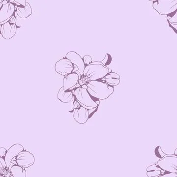 Floral seamless pattern design for fabric or wallpaper print. Flower vector t 스톡 일러스트