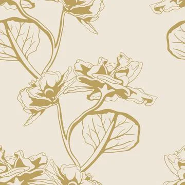 Floral seamless pattern design for fabric or wallpaper print. Flower vector t Illustrazione stock