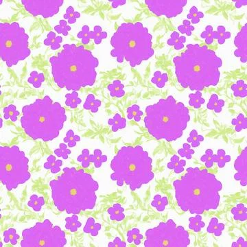 Floral seamless pattern design with pink flowers, repeating background Stock Illustration