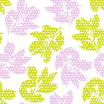 Floral Seamless Pattern with dotted textures Illustrazione stock