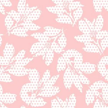 Floral Seamless Pattern with dotted textures Illustrazione stock