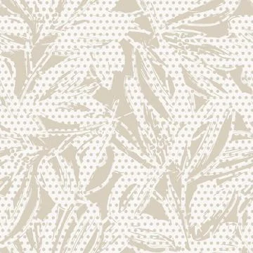 Floral Seamless Pattern with dotted textures Stock Illustration