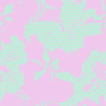 Floral Seamless Pattern with dotted textures Illustrazione stock