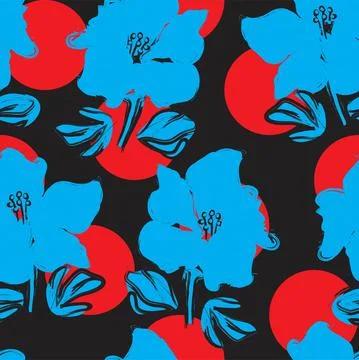 Floral Seamless Pattern with dotted textures 스톡 일러스트