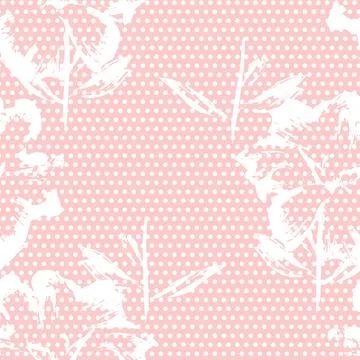 Floral Seamless Pattern with dotted textures Illustrazione stock