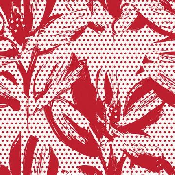 Floral Seamless Pattern with dotted textures Illustrazione stock