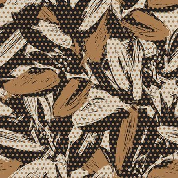 Floral Seamless Pattern with dotted textures Illustrazione stock