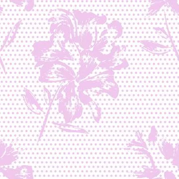 Floral Seamless Pattern with dotted textures Illustrazione stock