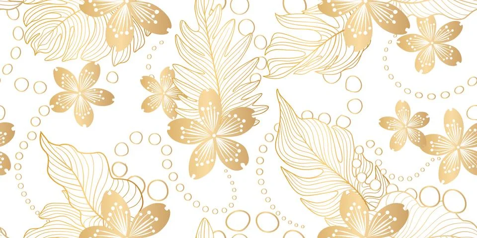 Floral seamless pattern in eastern style. Flower background. Flourish garden  Stock Illustration