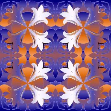 Floral seamless pattern. Ethnic style ornamental colorful vector background.  Illustrazione stock