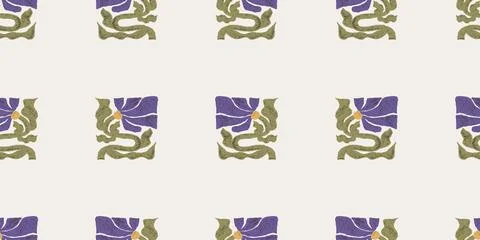Floral Seamless Pattern Featuring Botanical Hand-Drawn Flowers On Light Bac.. Illustrazione stock