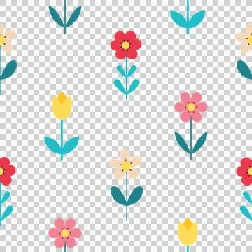 Floral seamless pattern in a flat style Stock Illustration