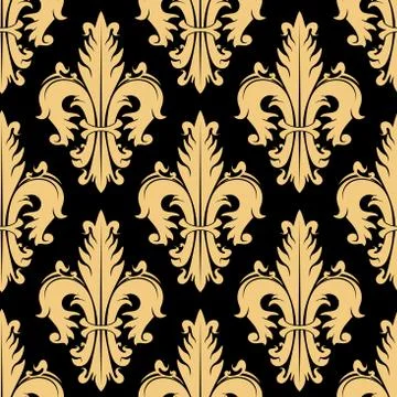 Floral seamless pattern with fleur-de-lis elements イラスト素材