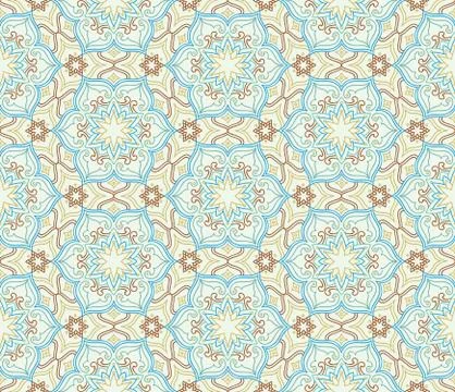 Floral seamless pattern. Flourish tiled oriental ethnic backgrou Stock Illustration