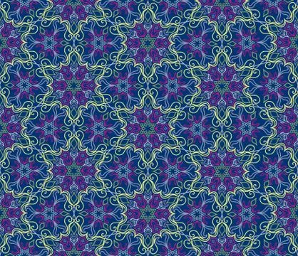 Floral seamless pattern. Flourish tiled oriental ethnic backgrou Illustrazione stock