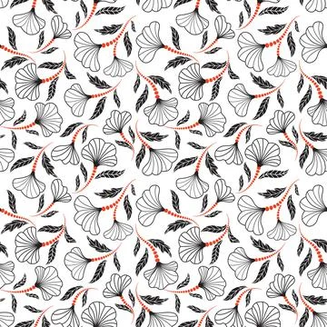 Floral seamless pattern. Flower artistic drawn background. Flourish ornamenta Illustrazione stock