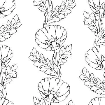 Floral seamless pattern. Flower background. Flourish tiled wallpaper and Иллюстрация