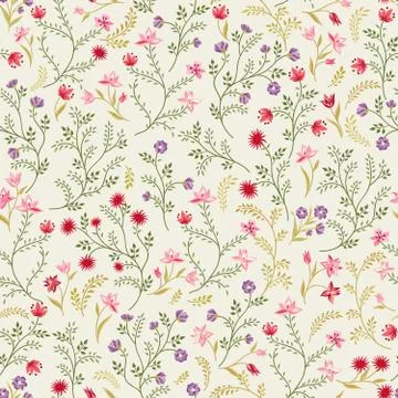 Floral seamless pattern. Flower background. Spring texture Stock Illustration