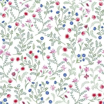 Floral seamless pattern. Flower background. Spring texture Stock Illustration