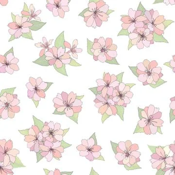 Floral seamless pattern. Flower background. Spring garden texture Stock Illustration