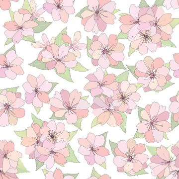 Floral seamless pattern. Flower background. Spring garden texture Stock Illustration