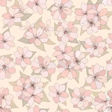 Floral seamless pattern. Flower background. Spring garden texture Stock Illustration