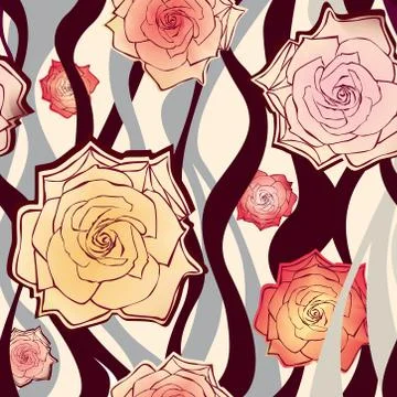 Floral seamless pattern. Flower background. Ornamental texture Illustrazione stock