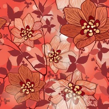 Floral seamless pattern. Flower background. Flourish garden texture Illustrazione stock