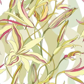 Floral seamless pattern. Flower background. Flourish garden texture Stock Illustration