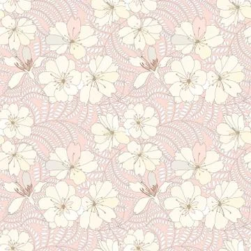 Floral seamless pattern. Flower background. Flourish garden texture Stock Illustration