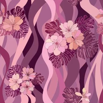 Floral seamless pattern. Flower background. Flourish garden texture Stock Illustration