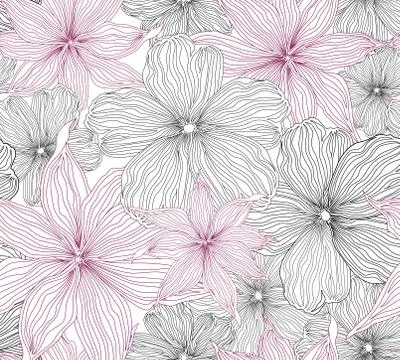 Floral seamless pattern. Flower background. Flourish garden texture Stock Illustration