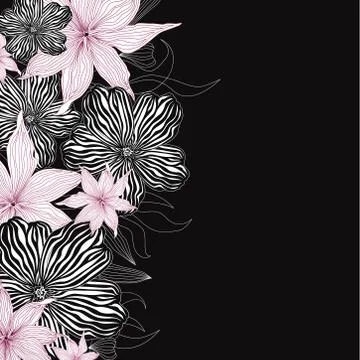 Floral seamless pattern. Flower background. Flourish garden border 스톡 일러스트