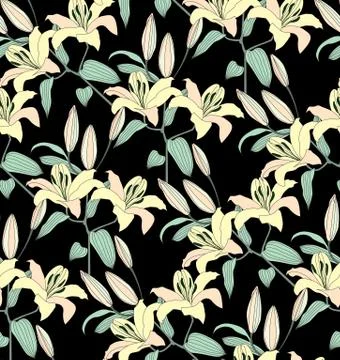 Floral seamless pattern. Flower background. Flourish garden texture Stock Illustration