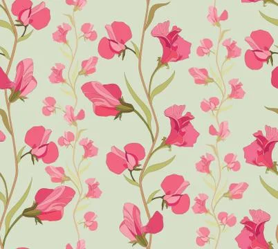 Floral seamless pattern. Flower background. Flourish garden texture Stock Illustration