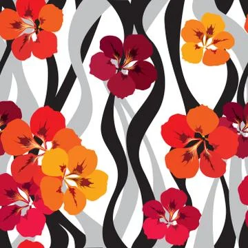 Floral seamless pattern. Flower background. Flourish garden texture Stock Illustration