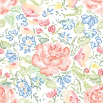 Floral seamless pattern. Flower background. Flourish garden texture Stock Illustration
