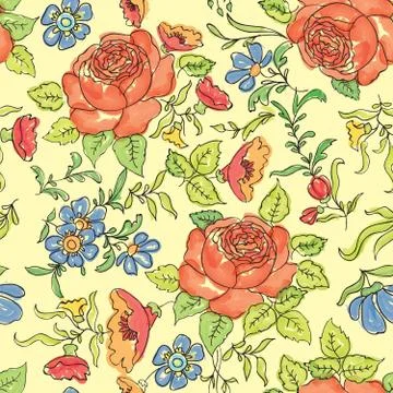 Floral seamless pattern. Flower background. Flourish garden texture Stock Illustration