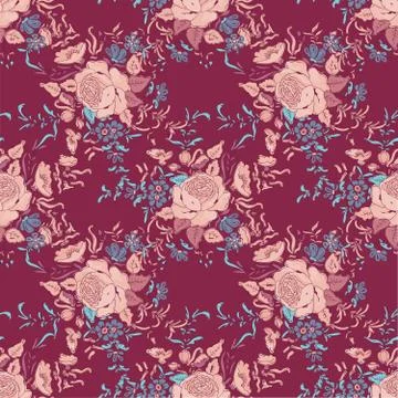 Floral seamless pattern. Flower background. Flourish garden texture Stock Illustration