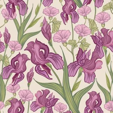 Floral seamless pattern. Flower background. Flourish garden texture Illustrazione stock