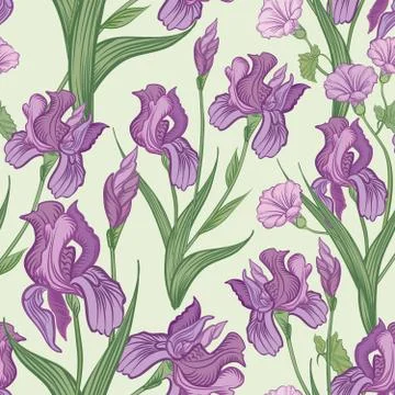 Floral seamless pattern. Flower background. Flourish garden texture Stock Illustration