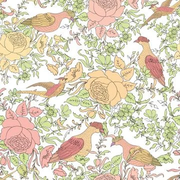 Floral seamless pattern. Flower background. Flourish garden texture イラスト素材